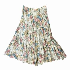 Vintage‎ Raffia Floral Maxi Skirt M Gauze Fairy Cottagecore Cowgirl Festival Y2K